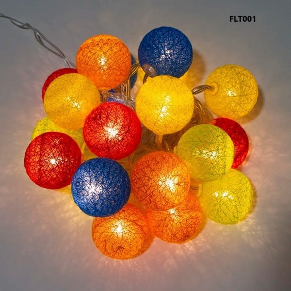 Multicolor Cotton Ball Fairy Lights FLT001