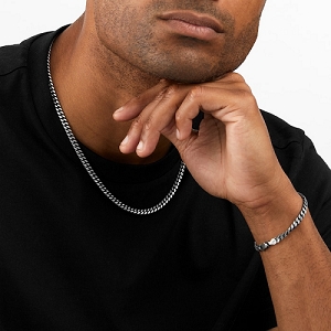 Men‘s Chunky Stainless Steel Bracelet and Chain Set GFT010